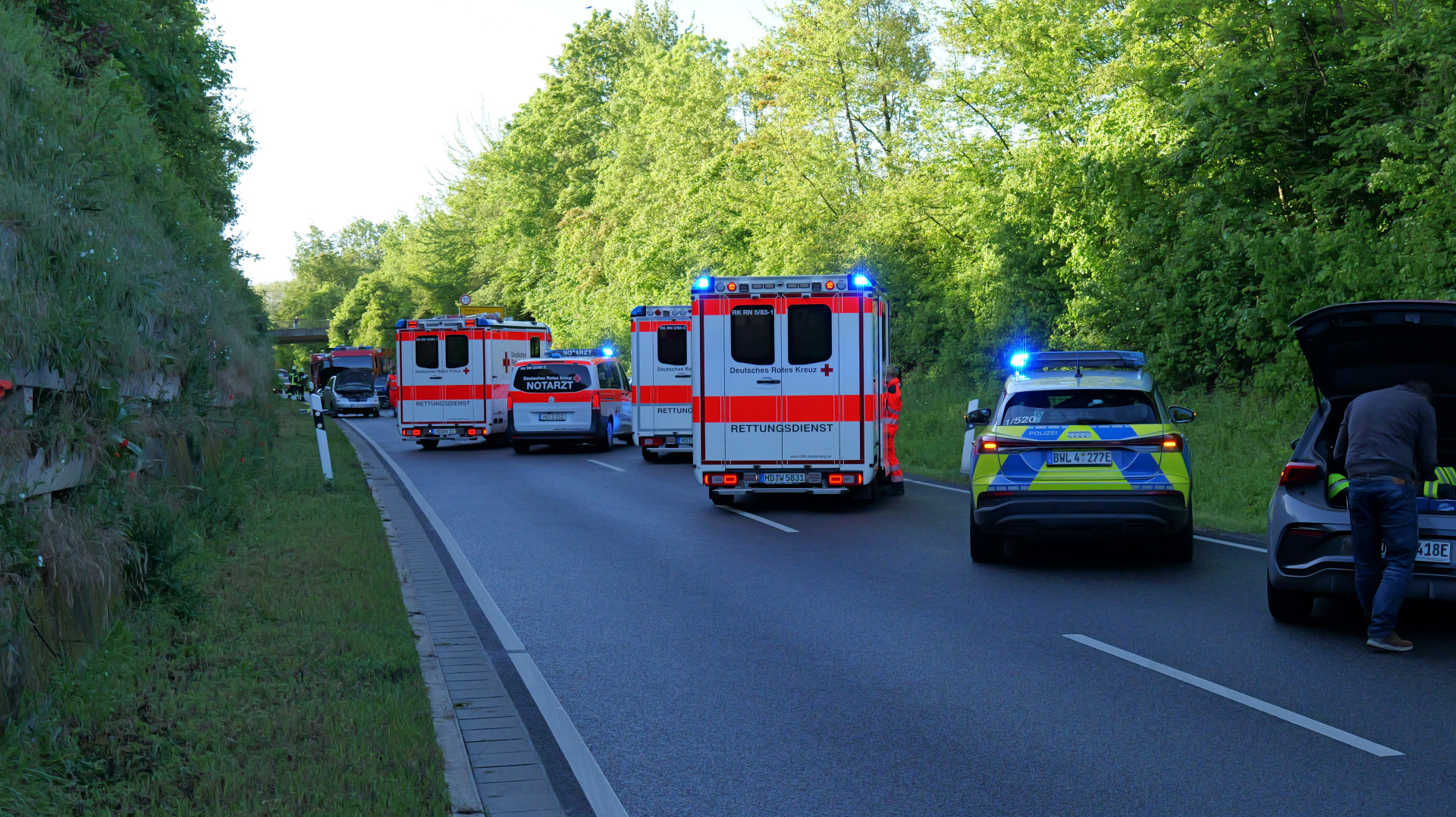 Verkehrsunfall auf der B39 bei Rauenberg – drei Verletzte