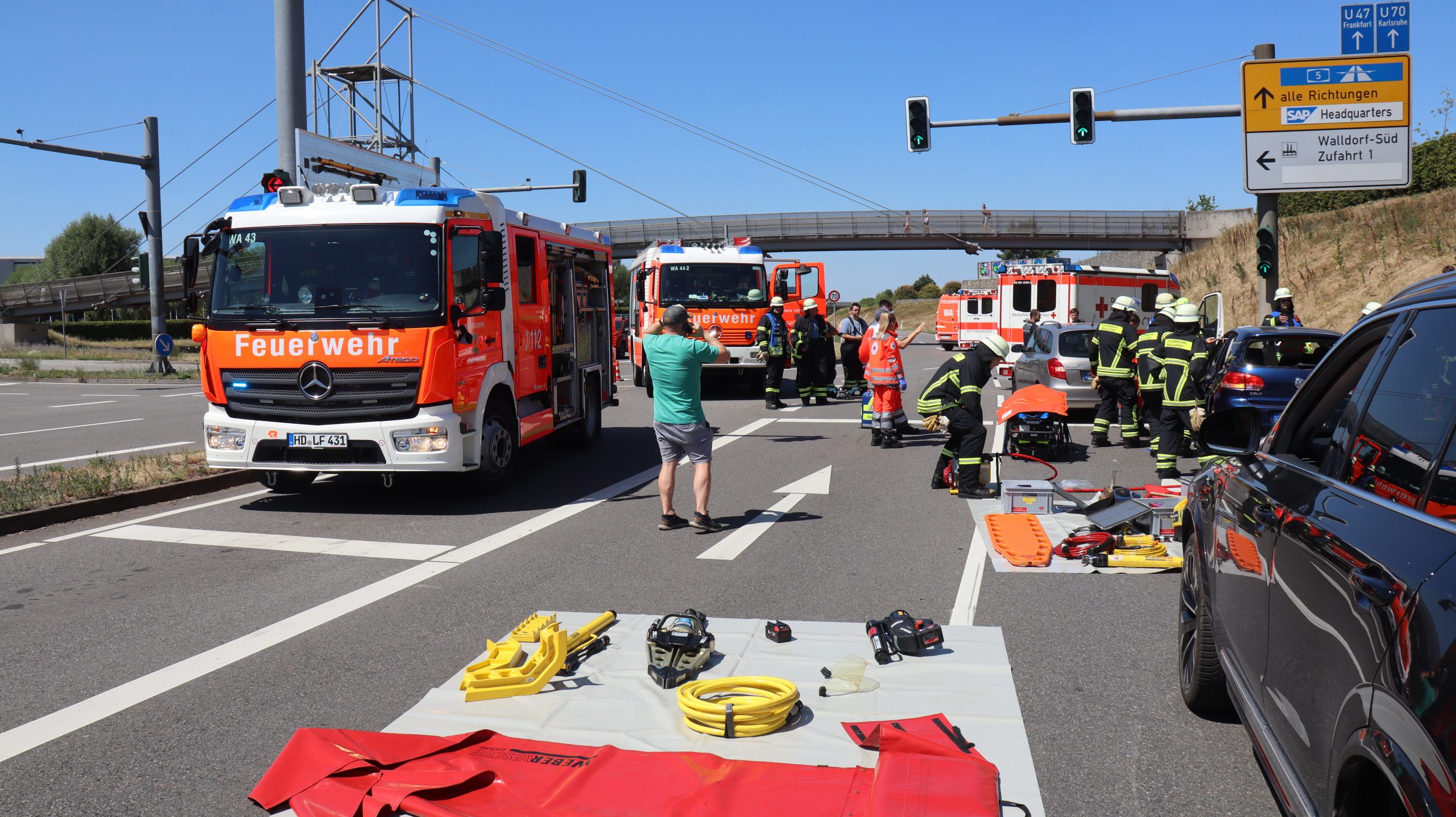 Verkehrsunfall auf der L723 bei Walldorf – drei Verletzte