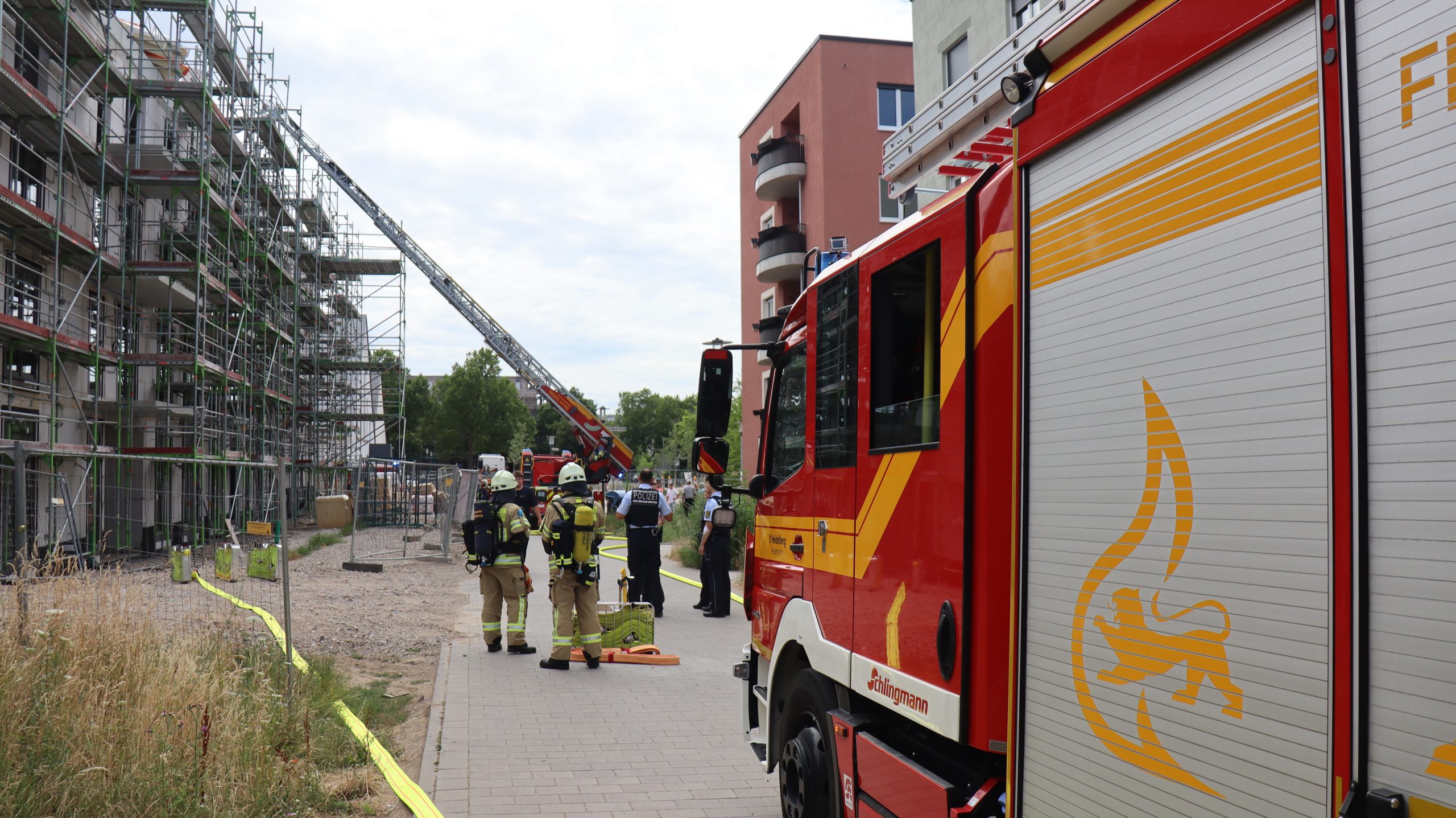Brand auf Baustelle in Heidelberg – Bauarbeiter leicht verletzt
